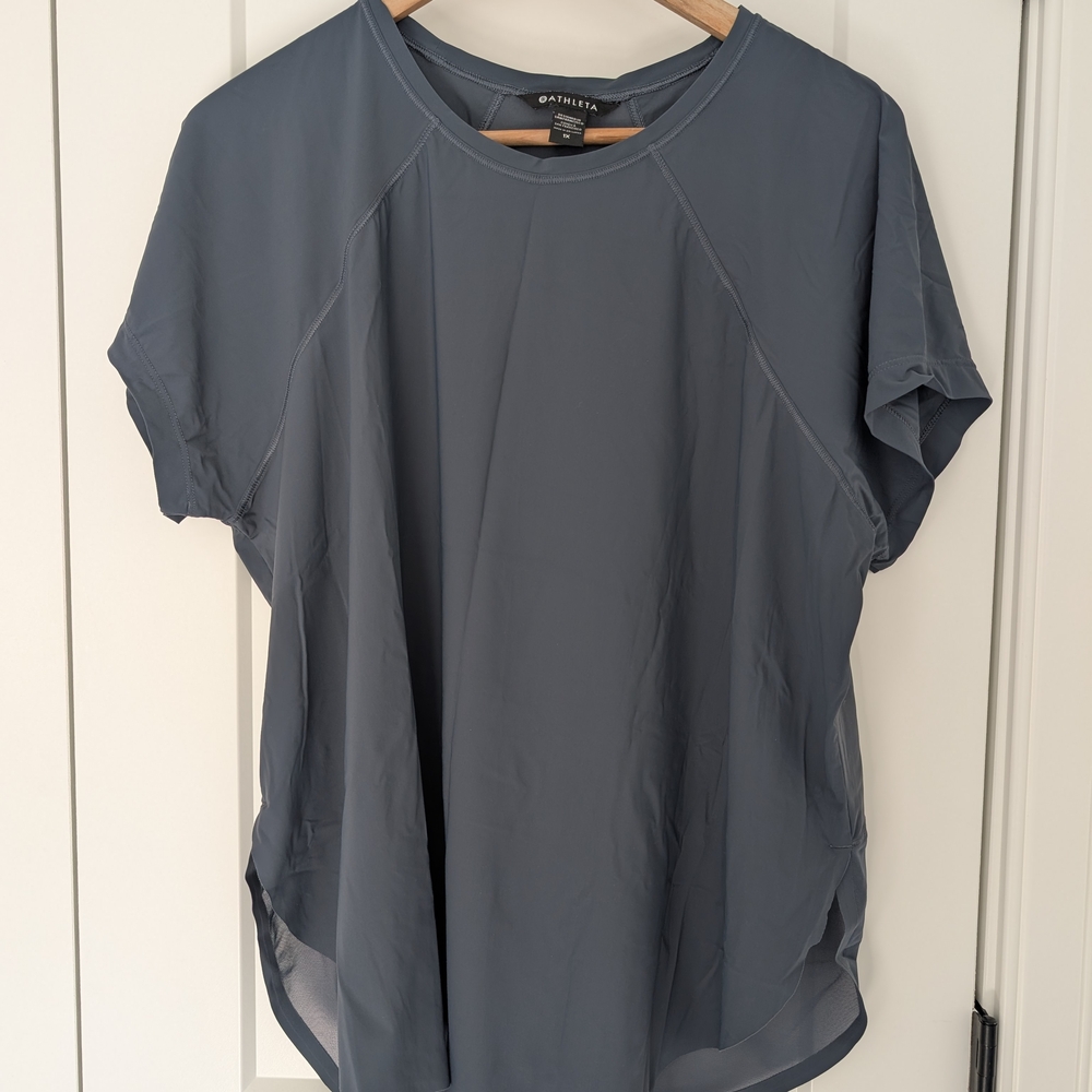 Athleta Charcoal Short Sleeve Tee
